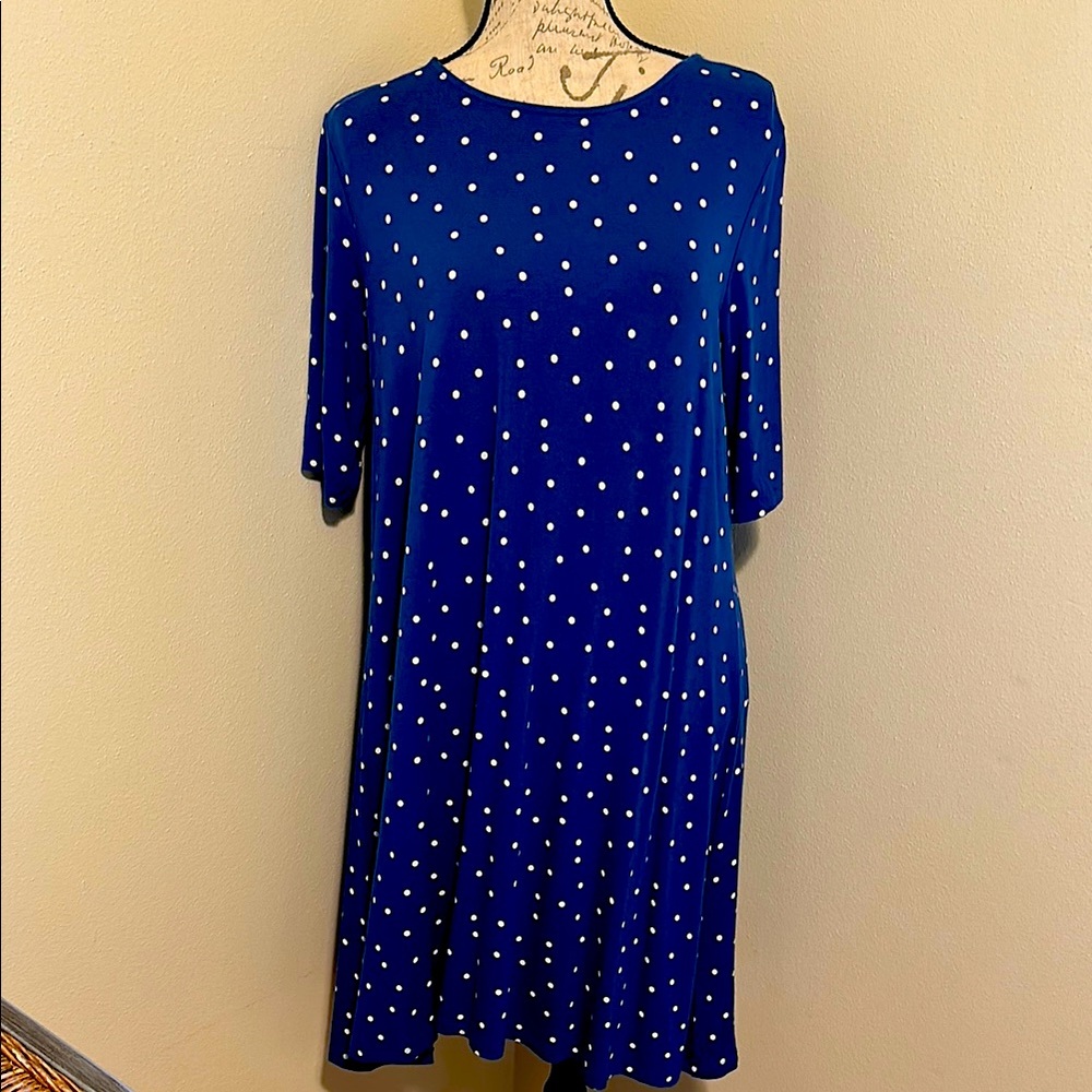 Old Navy Royal Blue Polka Dot Midi Dress